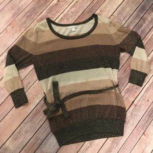 {New York & Company} Metallic Striped Tunic